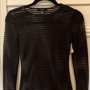 NWOT Black/sheer top